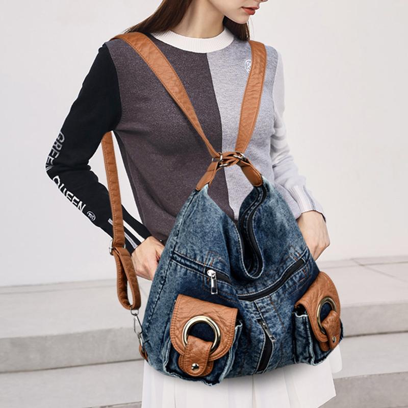 Großkapazität Konvertierbare Damen Schultertaschen Crossbody-Taschen Multifunktionale Reise Geldbörsen und Handtasche Rucksack Schultaschen Rucksack