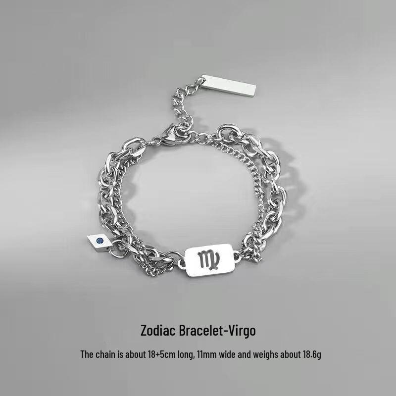 Twelve Constellations Titanium Steel Bracelet: Men's Luxury Jewelry