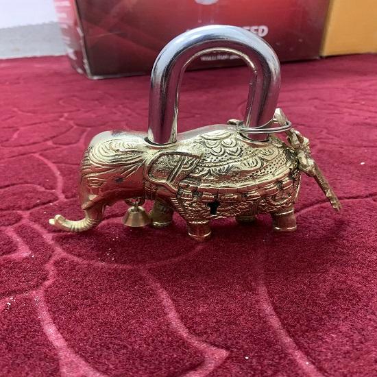 Elephant Padlock Solid Color Brass Padlock with Two Keys