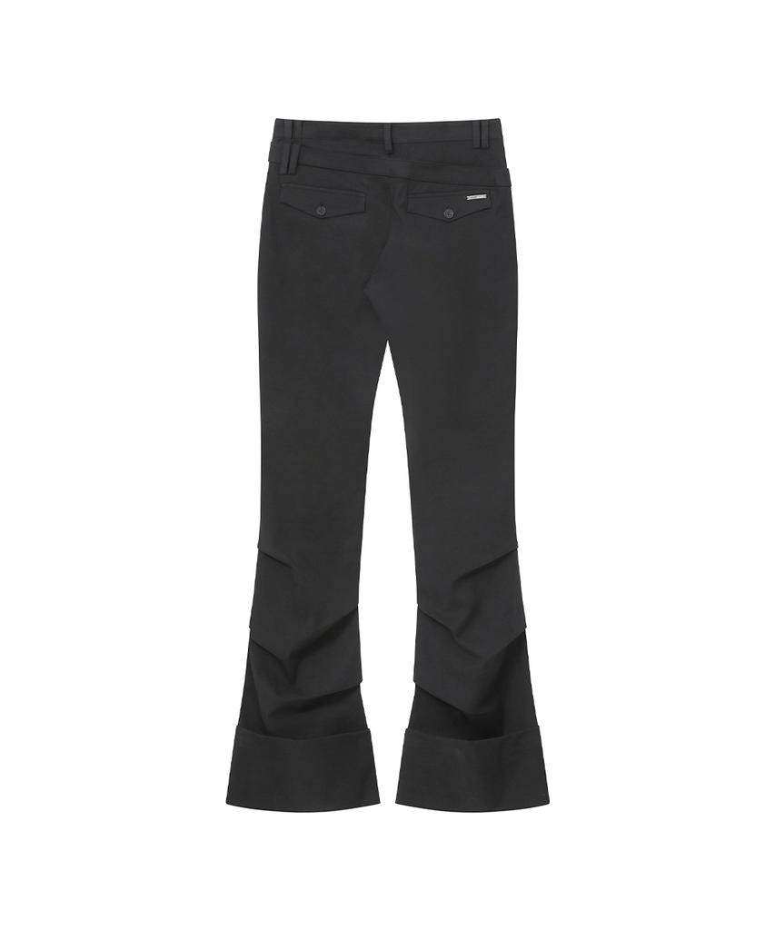 MISEKI SEOUL Two Line Layered Folding Pants Black
