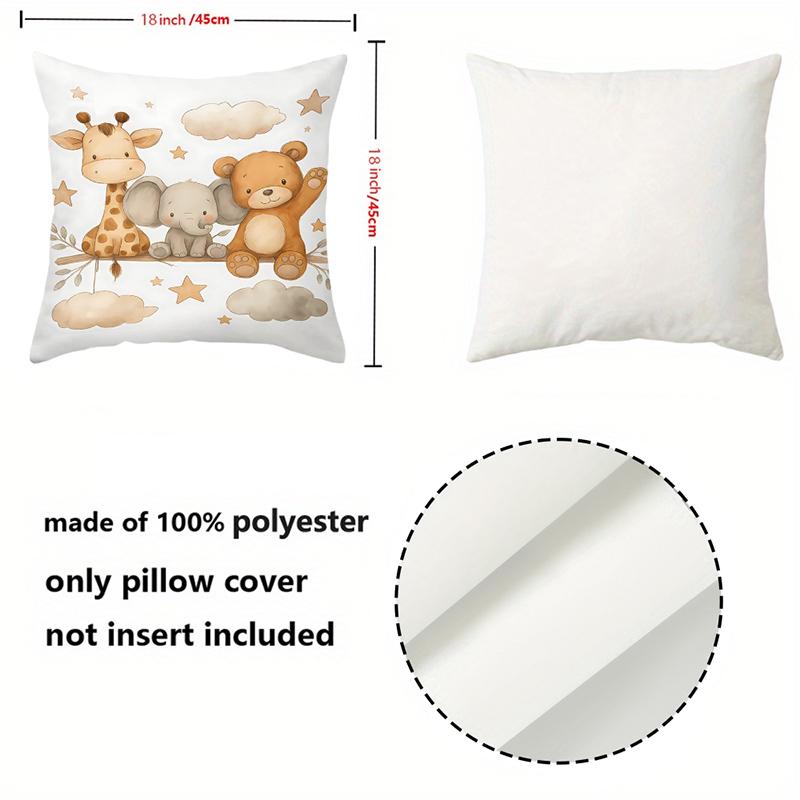 Cute Animal Print Throw Pillows For Home Decor Polyester pillowcase, sofa decorative cushion cov Headboard Pillow