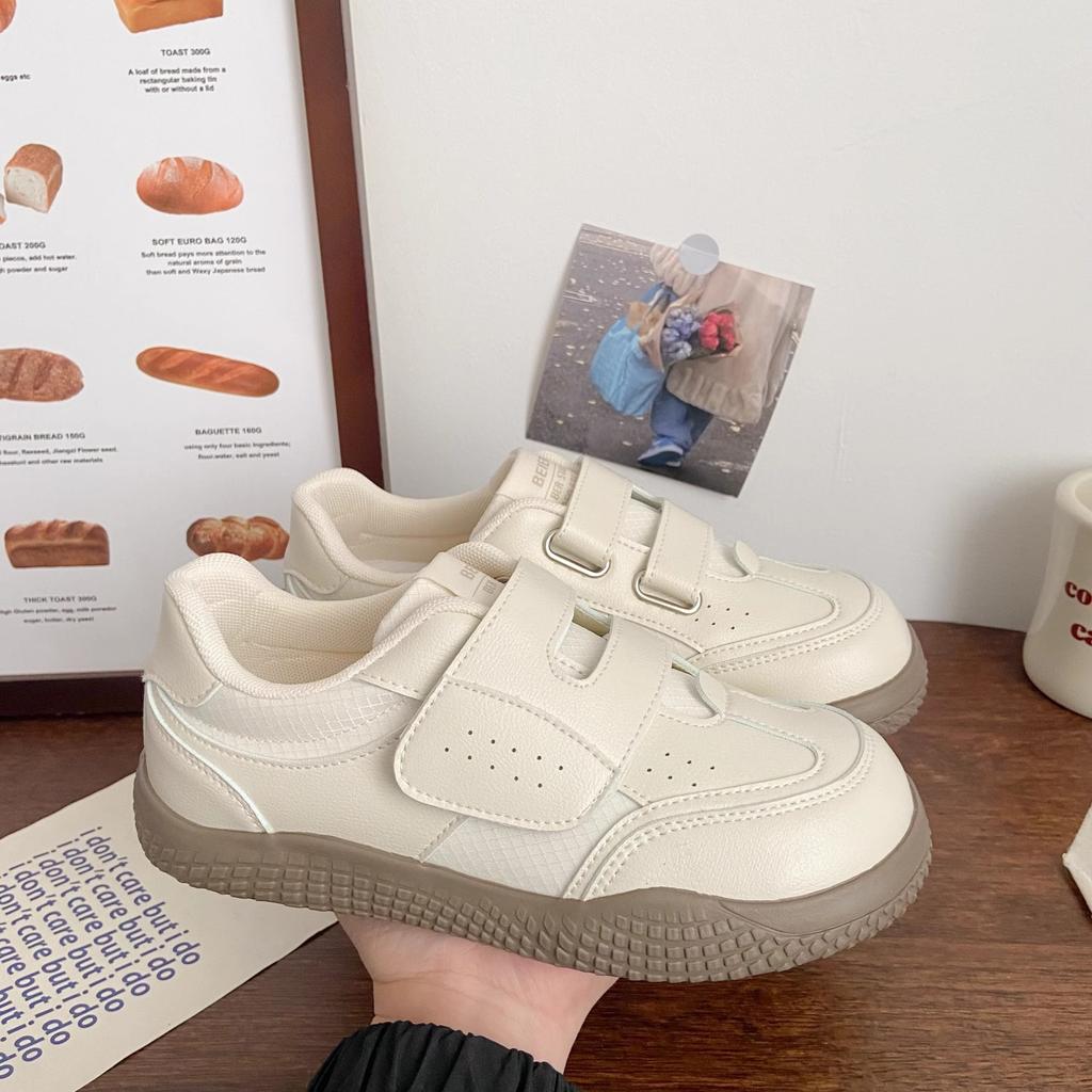 Versatile Velcro Dexun shoes 2025 new spring and autumn sports and leisure shoes thick baseplate shoes flat single shoes little white shoes