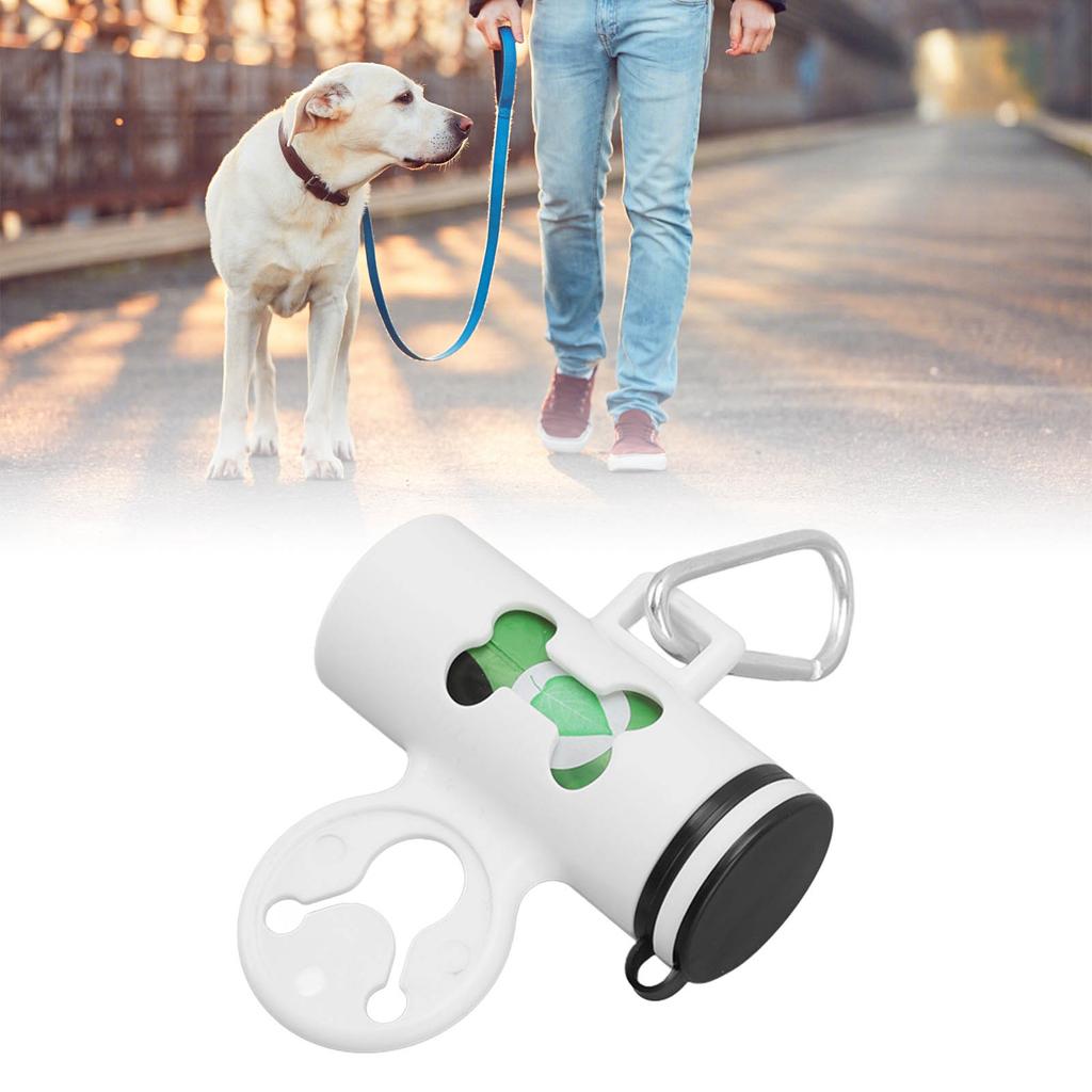 Dog Poop Bag Dispenser Dog Poop Waste Bag Holder Dispenser with Metal Carabiner and 1 Roll of Waste Bags