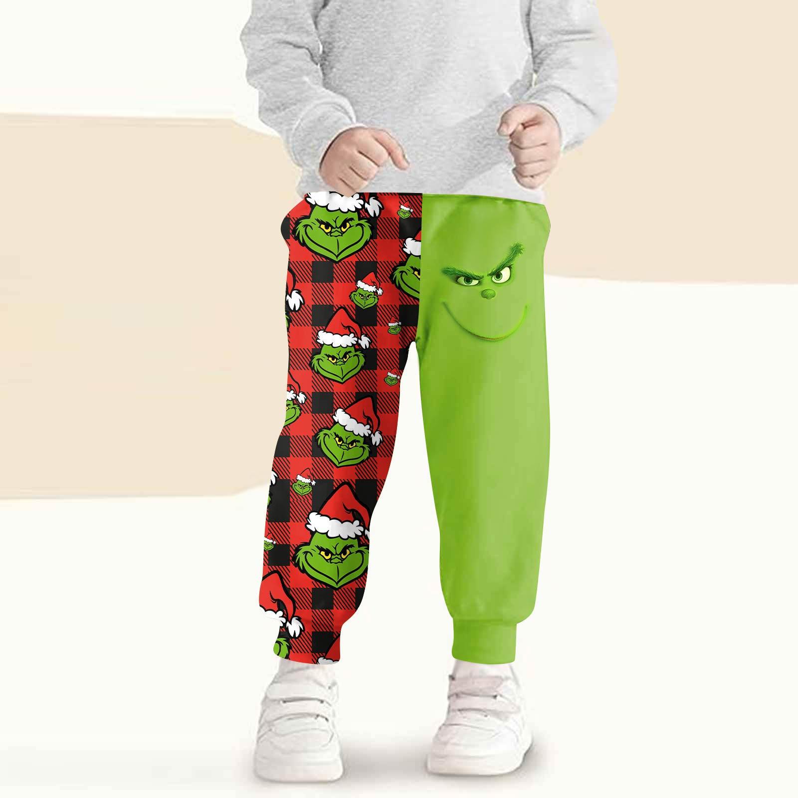 

Kids Fashion Christmas Print Loose-Fit Waistband Casual Sweatpants 120