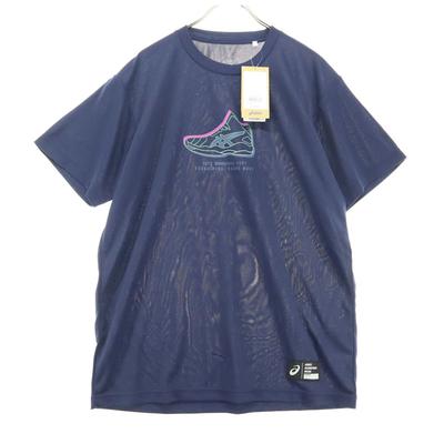 Unbenutzt Print Kurzarm Rundhals T-Shirt M Dunkelblau Herren Gebraucht