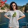Vintage Green Parrot Bird Graphic TShirt Cottagecore Aesthetic Retro Ornithology Illustration Tropical Bird Print Unisex Shirt