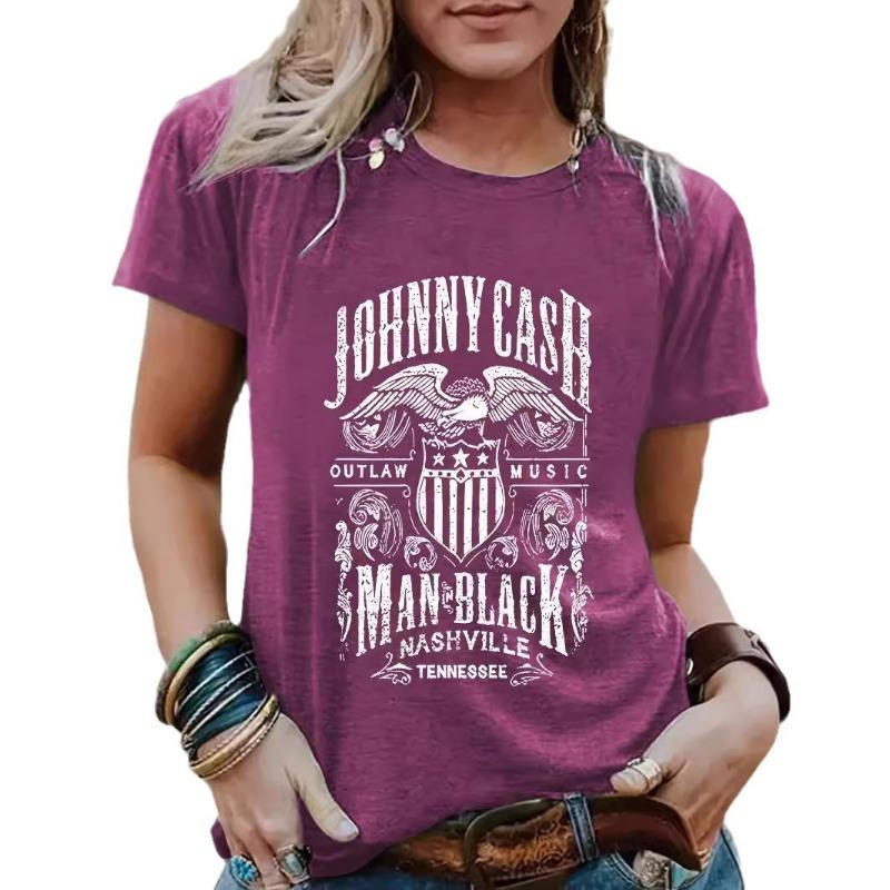 

Женская повседневная и модная футболка с узором в виде буквы «Орел», круглым вырезом и коротким рукавом XXL