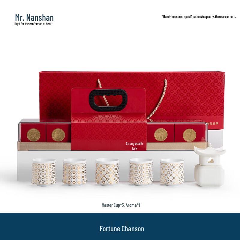 Nanshan Mr. Gold-Painted Ceramic Kung Fu Teacup Gift Set