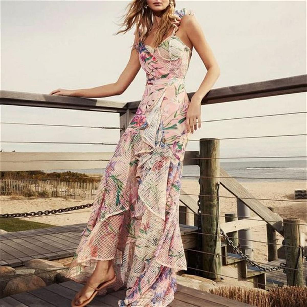 2024 Новый сексуальный купальник женский цельный купальник с цветочным принтом и сетчатый — фото 10