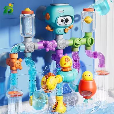 Jouets de Bain pour Bébé avec Ventouses Puissantes Tubes Spinner Jeu d'Eau Gicleur Set Tout-Petits Enfants Douche Piscine pour Enfants de 3 Ans Cadeaux