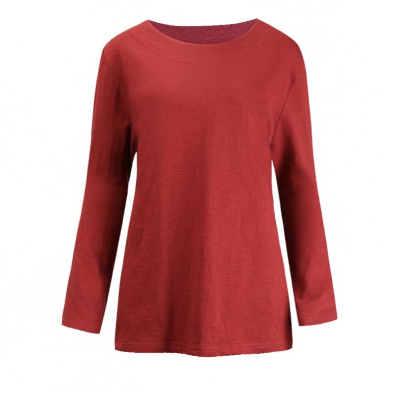 Shop Women Slab Spring LighTweighT Round Neck Solid T shirT Dai Wsh 1001 Gray