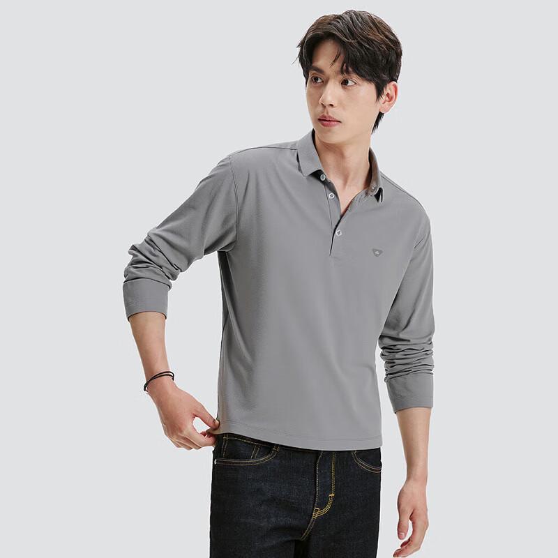 SEPTWOLVES Men's Casual Long Sleeve Polo Shirt