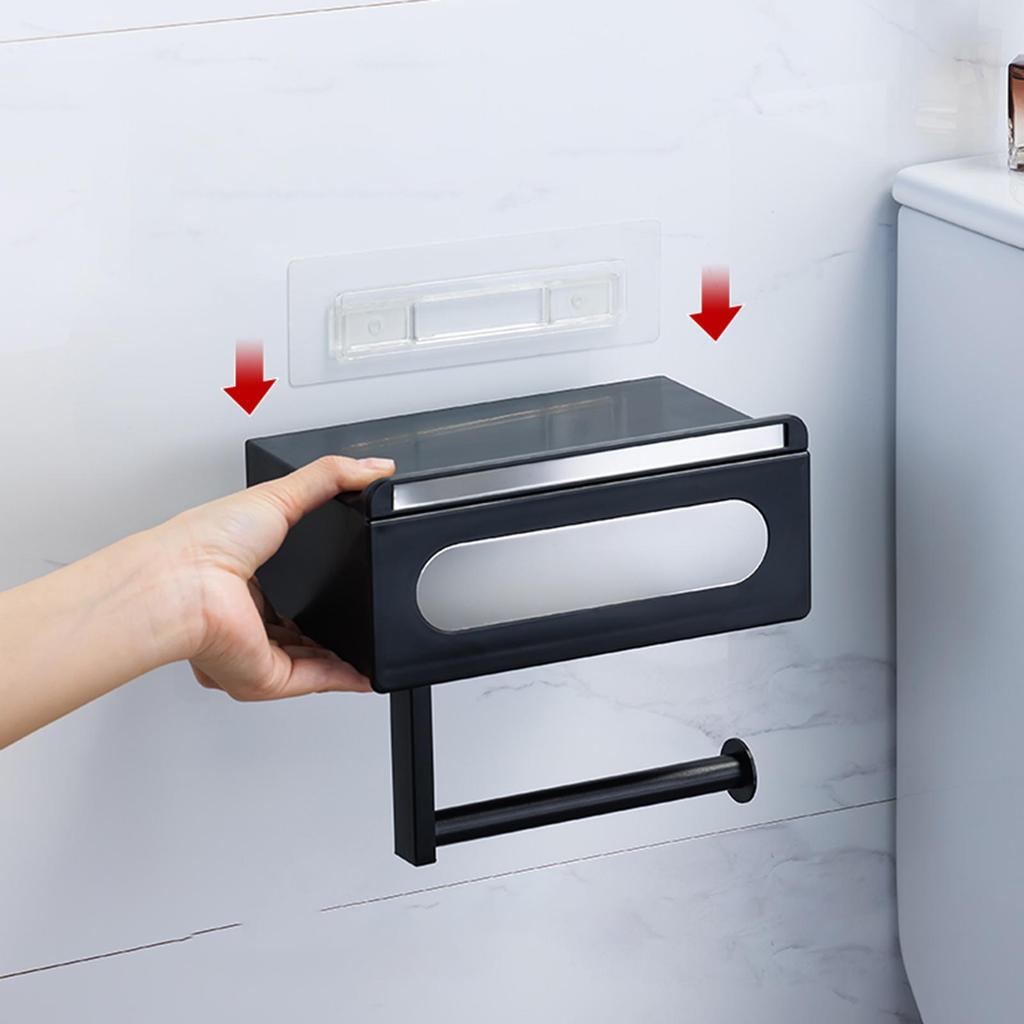 Roll Paper Storage Rack, Tissue Roll Holder, Tissue Box, Bathroom Washroom