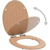 Siège de Toilette - VIDAXL - Couvercle à Fermeture Douce - MDF - Charnières Réglables - Couleur Bambou
