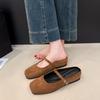 Retro Evening Wind Baotou Half Slippers Women's Versatile 2025 Autumn New Suede Thick-bottomed Muller Slippers