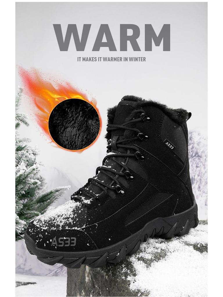 2025 Men's & Women's Fleece-Lined Hiking and Combat Boots: Warm, High-Quality Military Style for Autumn & Winter