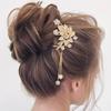 [MiaoMiao] Kanzashi Hair Ornament for Japanese Clothing, Yukata, U-shaped, Formal Kimono, Hair Accessory, Pearl, Metal, Antique, Crystal, Flower