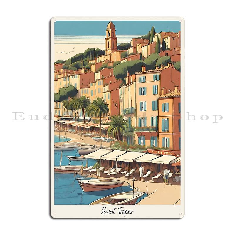 Saint Tropez A Poster Metal Sign Customize Cinema Design Wall Decor Wall Decor Tin Sign Poster 20x30cm