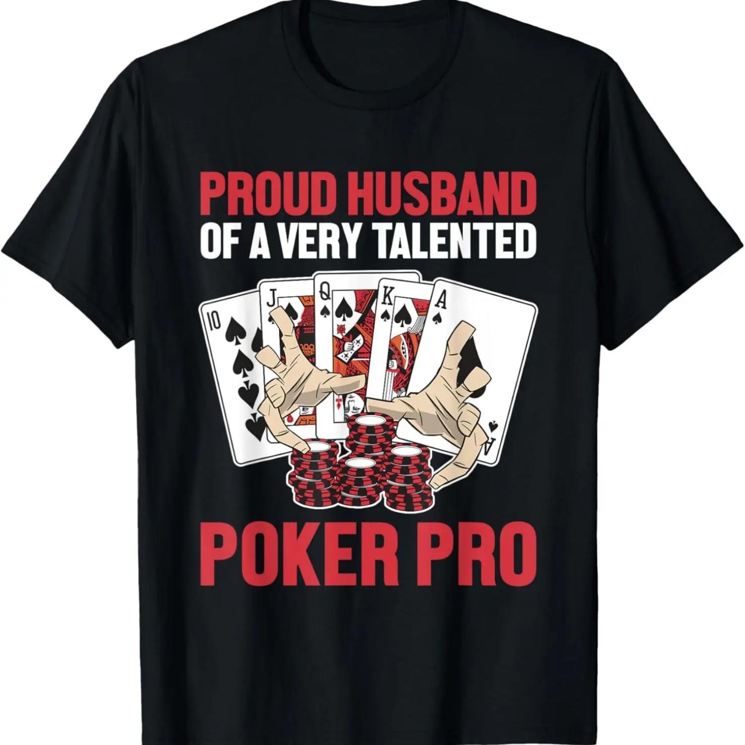 Proud Husband Of A Poker Pro Texas Holdem Poker Hands Poker T-Shirt S чёрный