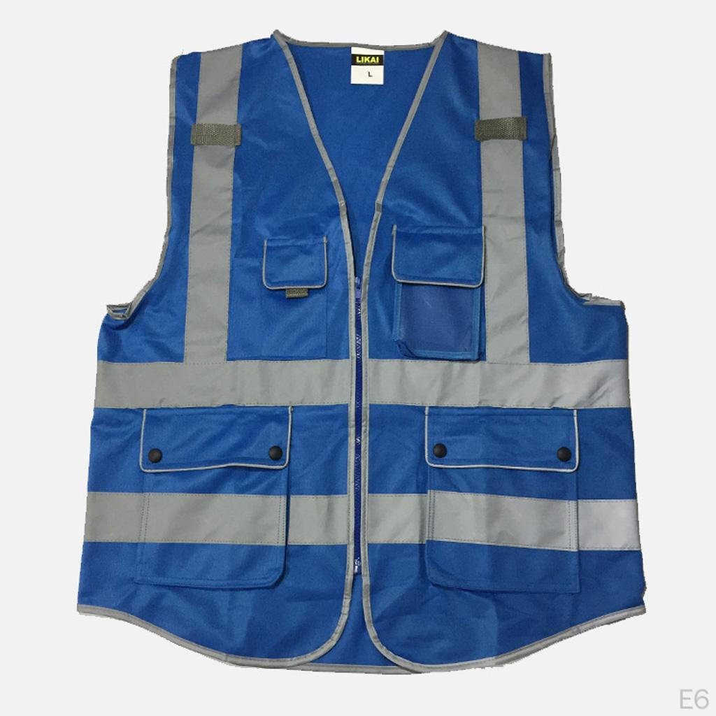 Waistcoat with Pockets, Zipper, Reflective