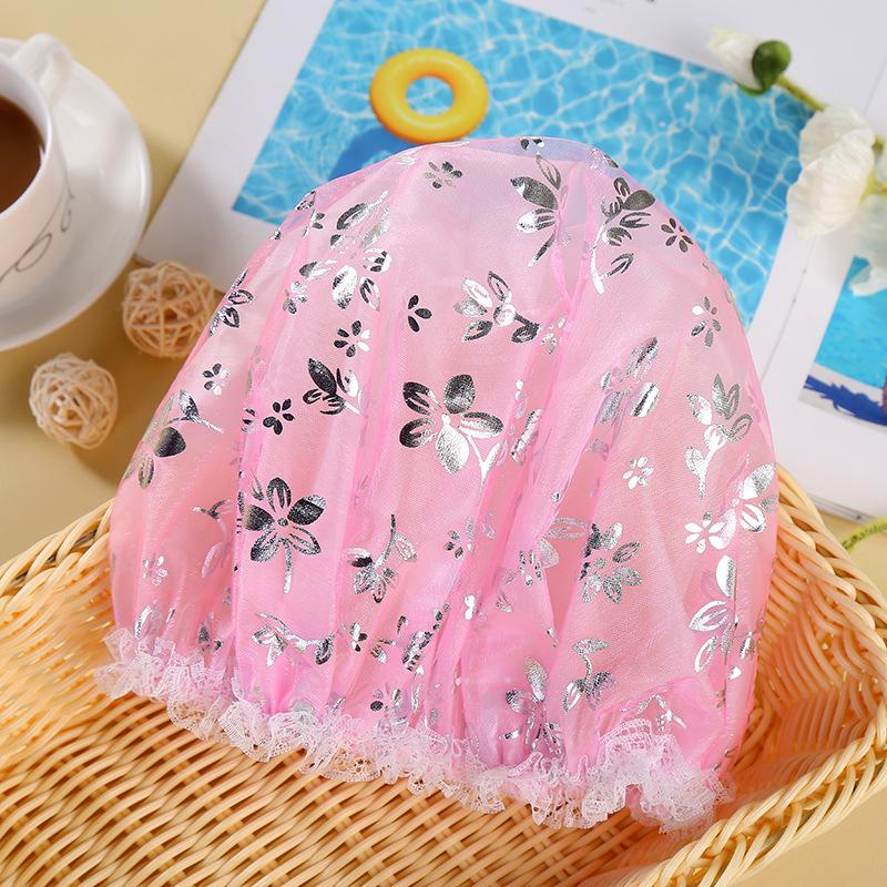 

Waterproof Bath Hat Thickened Waterproof And Oil Fume Cap Women Spa Hair Salon Supplies Shower Cap Bathroom Accessories