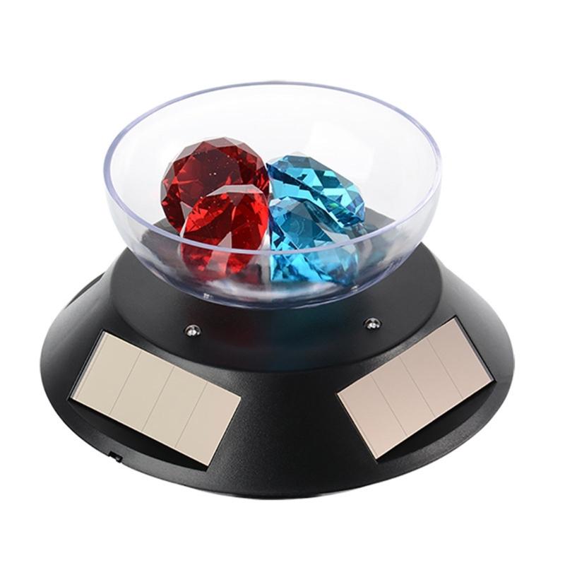 Solar Propelled Jewelry Display Stand 360 Degree Whirling Display For Necklaces Earrings Light Activated Auto Wheel ABS Substance