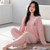 Island Fleece Pajamas Women'S Autumn And Winter Fleece Thin Fleece Long-Sleeved Warm Spring And Autumn Coral Fleece Loungewear