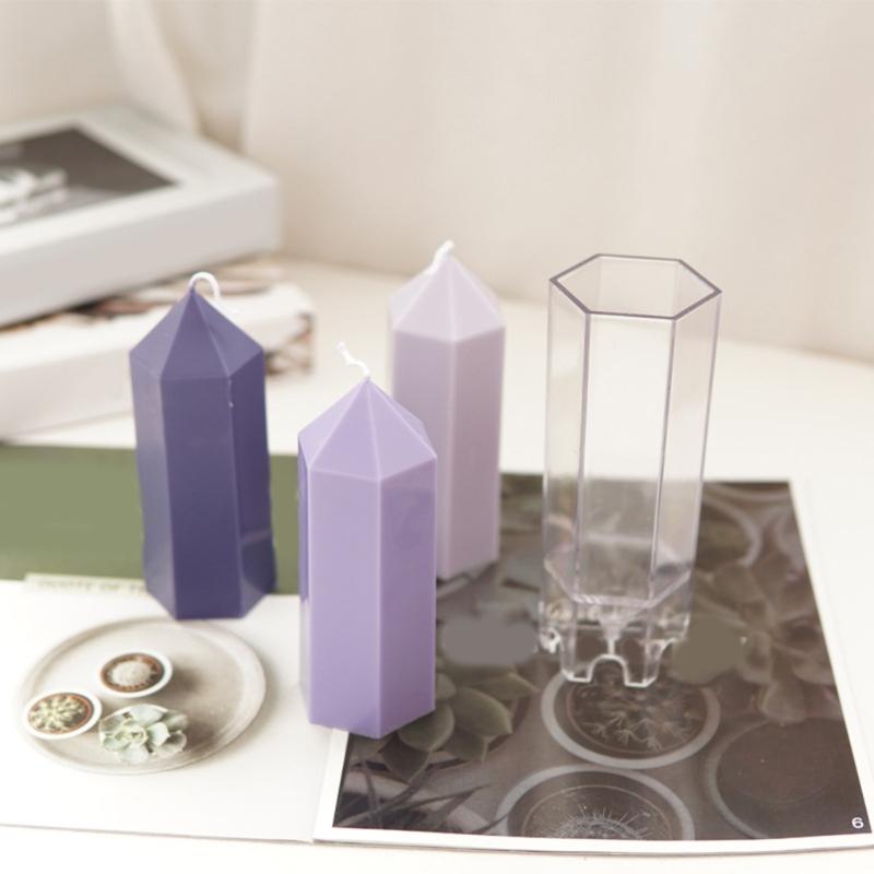 Clear Acrylics Candle Molds Hexagonal Column Candle Making Mould for Church Candlelight Christmas Wedding Decoration