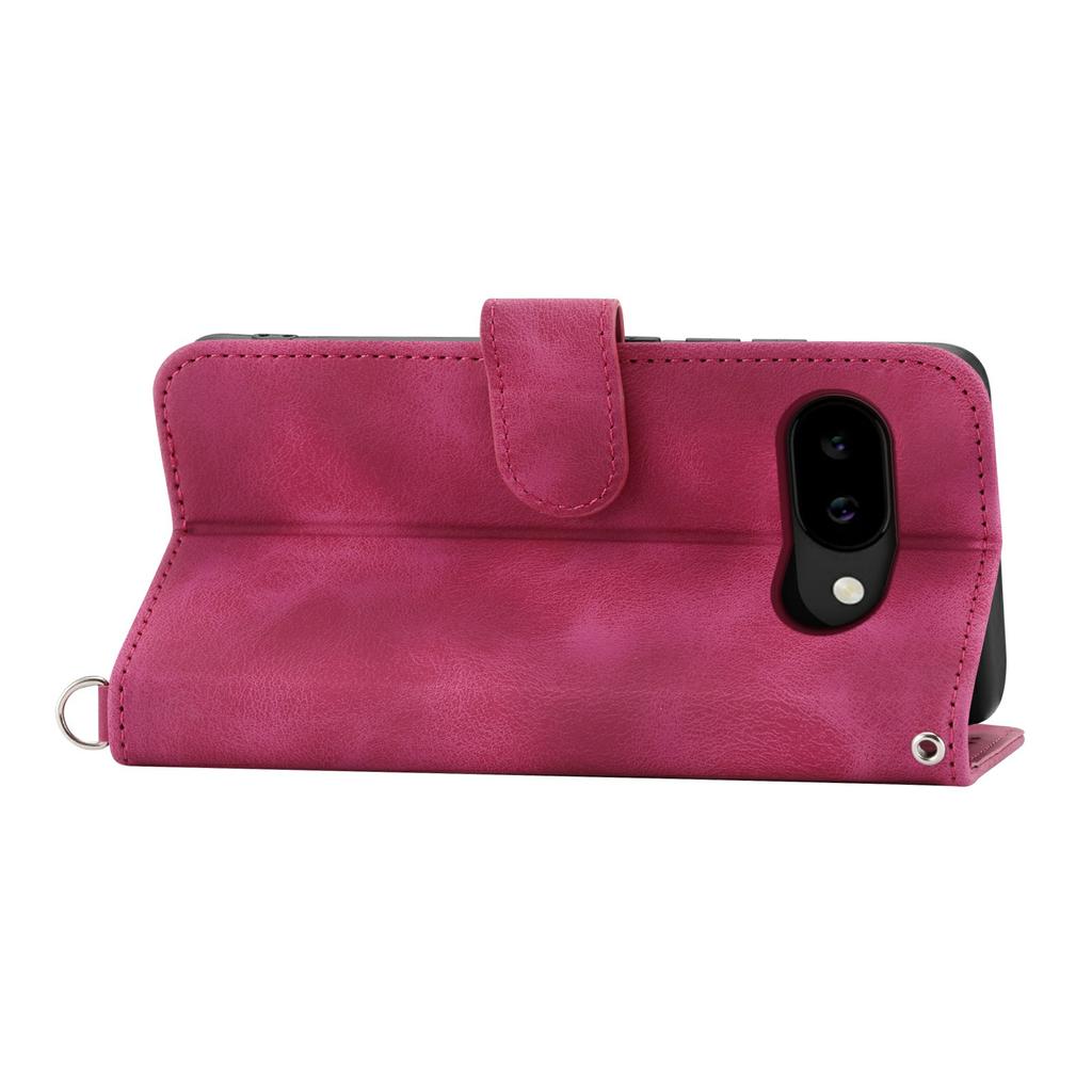 For Google Pixel 10a Case Flower Pattern PU Leather Wallet Phone Cover with Strap