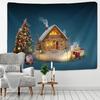 Crystal Christmas Tree Tapestry Xmas Art Wall Hanging Tapestry Christmas Lighthouse Snowflake Home Room Decoration Gift