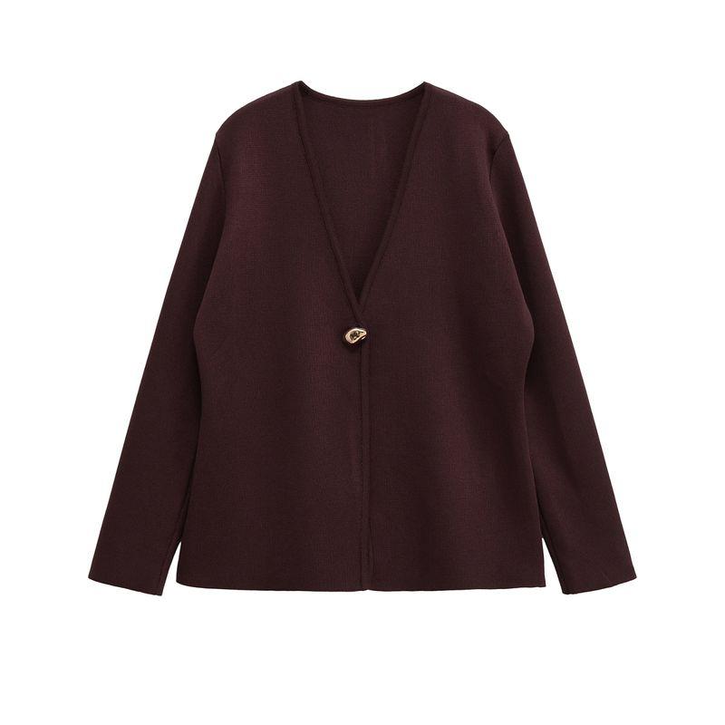 Za Export New Arrival Women's Clothing ZR Fashion Style French Fashion All-Match Minimalist Long Sleeve Knitted Coat 4192005