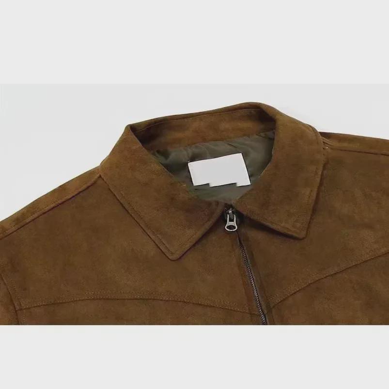 Men's Retro Suede Motorcycle Jacket - Autumn/Winter Lapel Flight Style