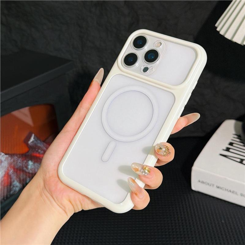 Applicable to Apple 18 seconds change mobile phone case large window iPhone17 acrylic 16PM Macaron 15 magnetic suction hard case