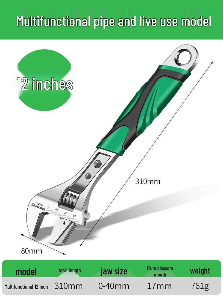 Universal Adjustable Open-End Plumbing Wrench Set - Multifunctional Large Opening Pipe Wrench