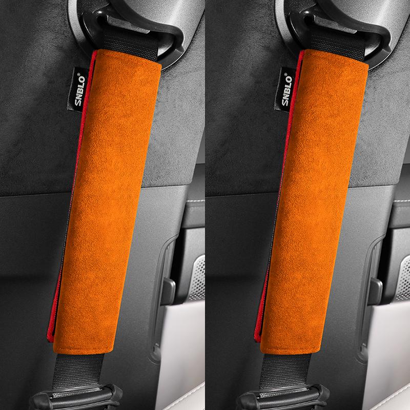 For Rio Picanto Sportage Ev6 Niro Forte Seat Interior Accessories Car Safety Belt Cover Shoulder Alcantara Suede Protector