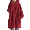 Oversize Women Sweatshirts Hoodies Winter Zipper Long Pocket Jackets Coat Hoody Ladies Hooded Streetwear Harajuku Fleece Outwear
