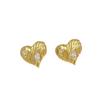 French Earrings Cold Wind Love Heart Zircon Inlaid Stud Earrings