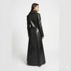 Party Wear Trench Coat Stylish Black Fit Real Lambskin Leather Women's Handmade