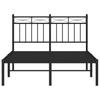 Metal Bed Frame with Headboard Black 120 x 200 cm
