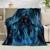 1PC Game Warcraft Darkness Warrior Flannel Blanket Gift, Suitable for Both Men And Women, Soft Ideal for Beds And Sofa, Birthday Or Christmas Gift