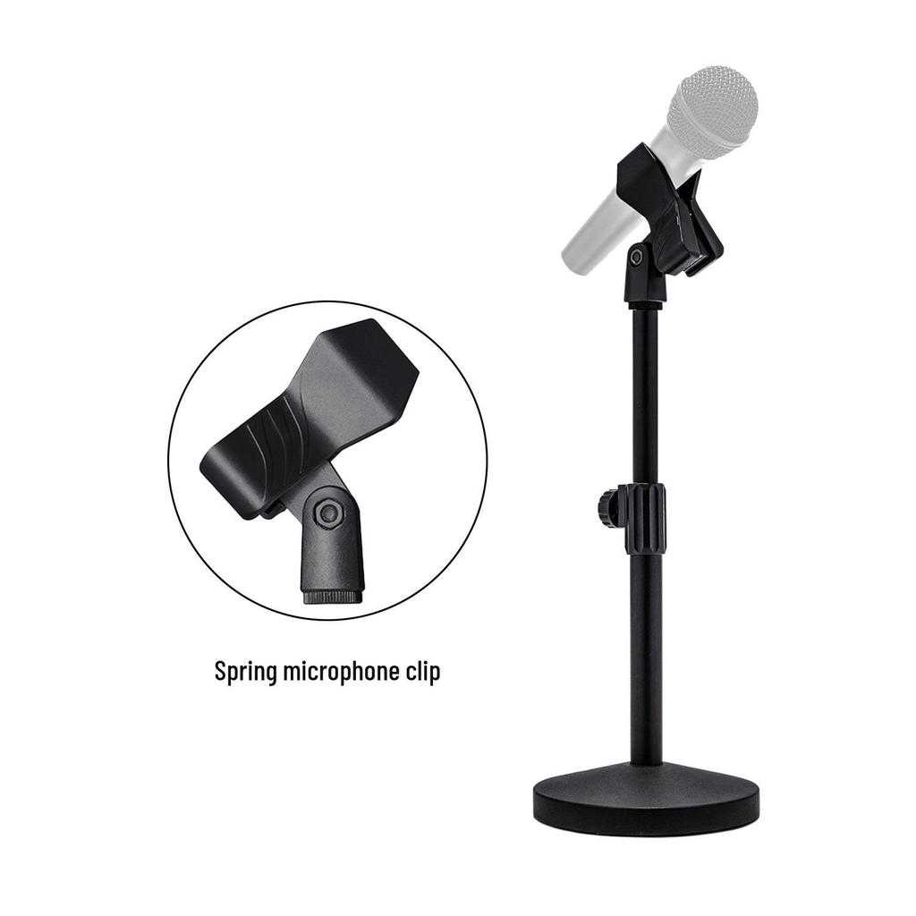 Adjustable Metal Desktop Microphone Stand with Weighted Round Base for Conference, Broadcast & Performance