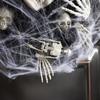 45cm Halloween Door Wreath, Spider Web Skeleton Black Halloween Wreaths for Scary Halloween Decorations Indoor Outdoor