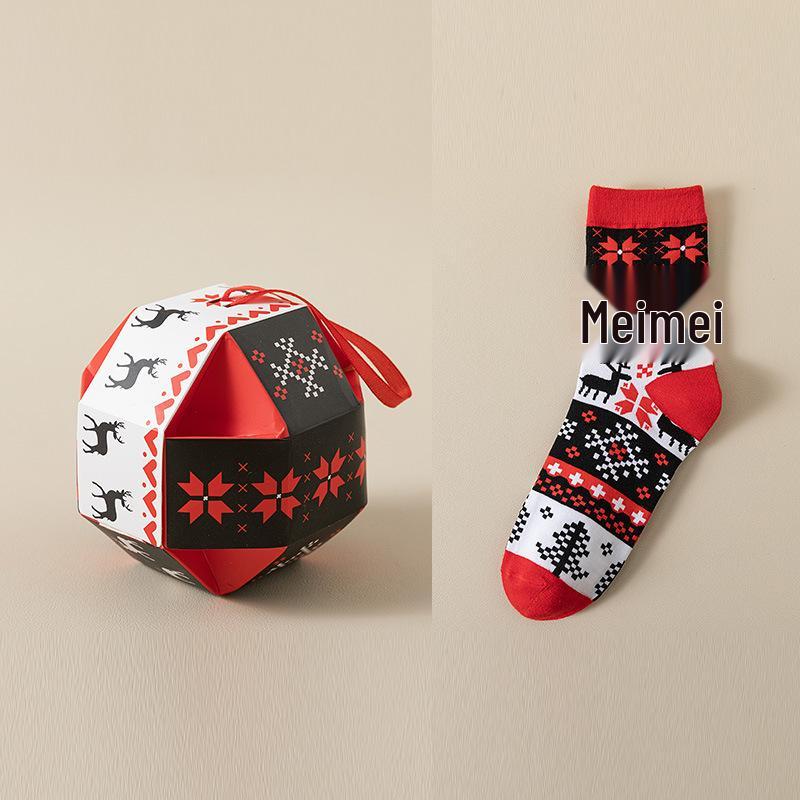 

Подарочный набор праздничных мультяшных носков - Рождественские носки до середины икры для женщин и мужчин One size