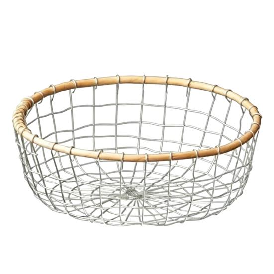 Storage Basket, Stainless Steel Woven Multi-Purpose Organizer, Large Capacity Stackable Fruit Bowl for Kitchen Bathroom Bedroom And More