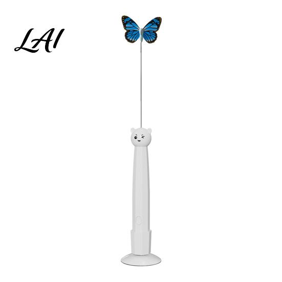 Handheld Cat Wand Toy Electric Butterfly Wand Rechargeable Interactive Toy 360 Spinning Self-Play Exercise Toys for Kittens with 2 Modes,