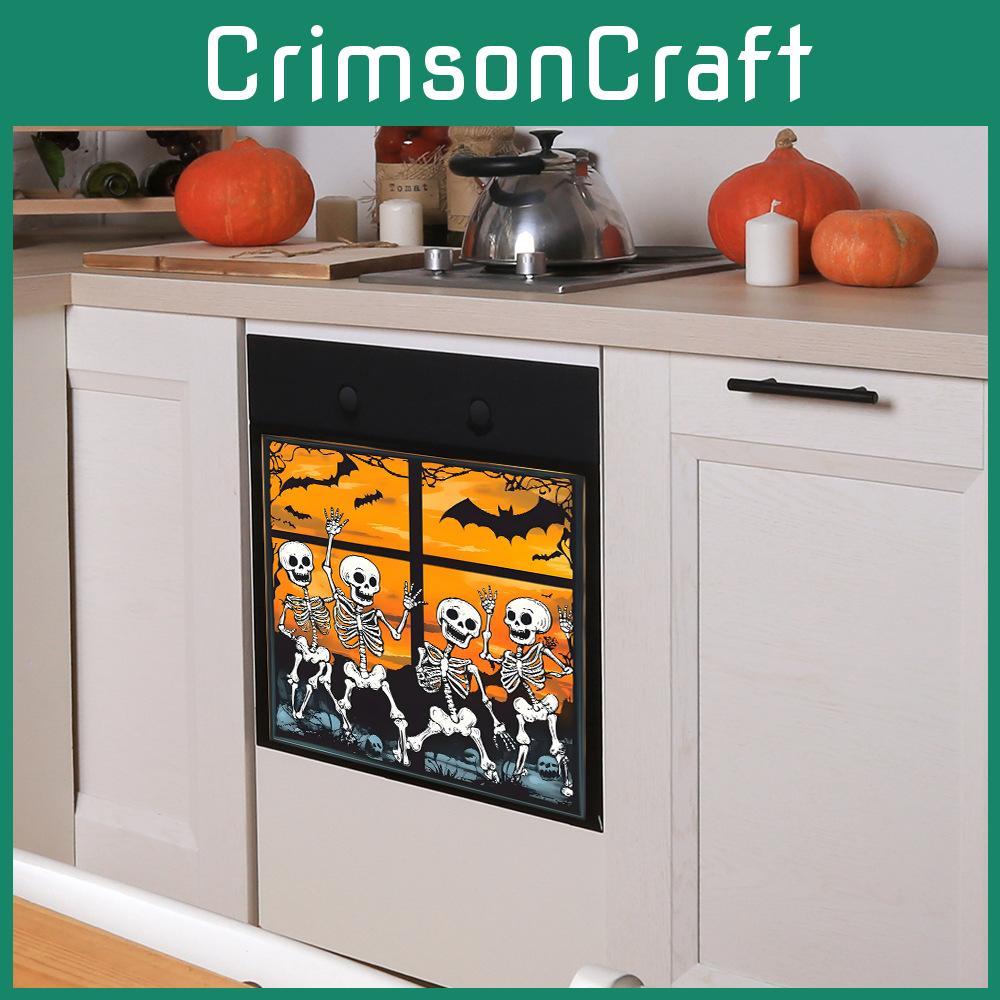 Halloween Setting Sun Skull Bat Celebrations Wall Decal With Pvc Material For Home And Commercial Spaces