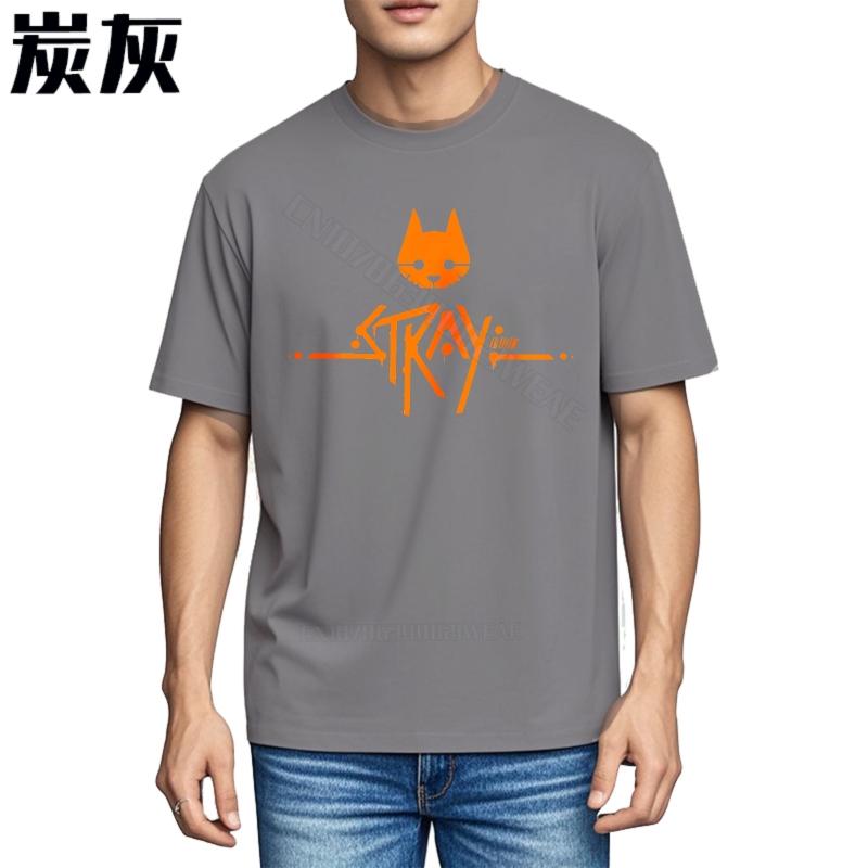 Unisex teeshirt Casual Everyday Tees Orange Cat With Stray Text Daily Wear Everyday Tees Fashion Solid Color Tshirt Workout