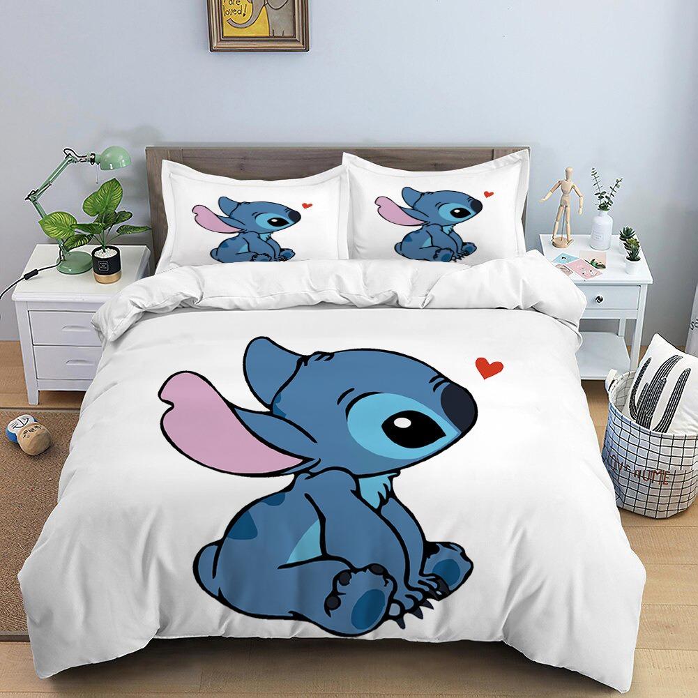 Hot Sale 3D Cool Stitch Cute Anime Kids Duvet Cover with Pillowcases Cartoon Bedding Sets Gifts for Girls Boys Kids Adults