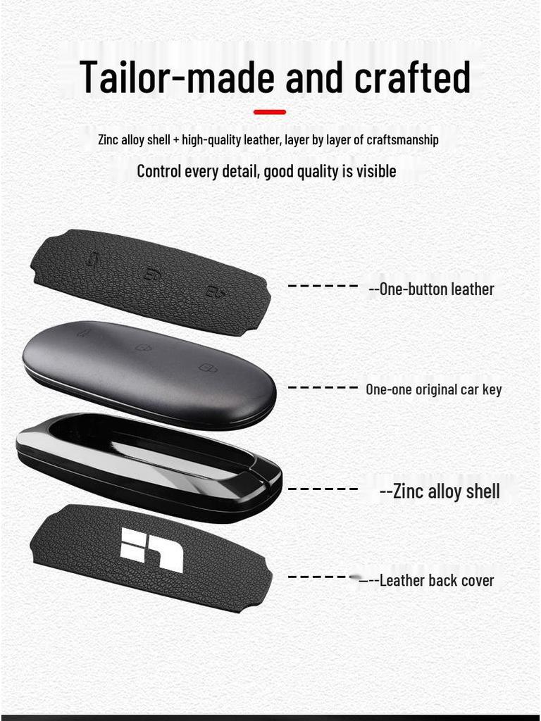 High-End L7 Key Case: Metal Buckle Shell Holder for L8 and Ideal One L6 Cars