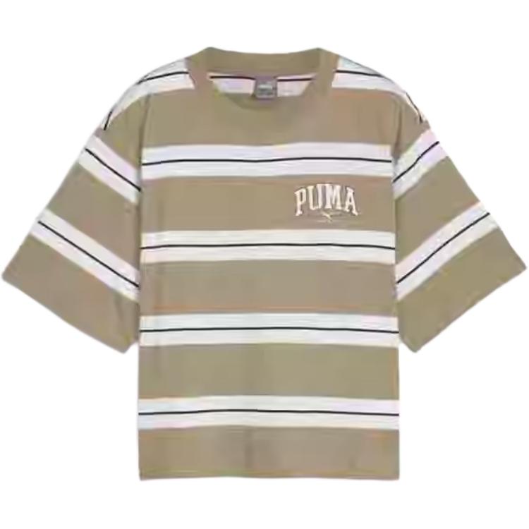 

Puma Squad Shorts Sports Casual Striped Round Neck Regular T-Shirt Women Tops 692983-67 2XL